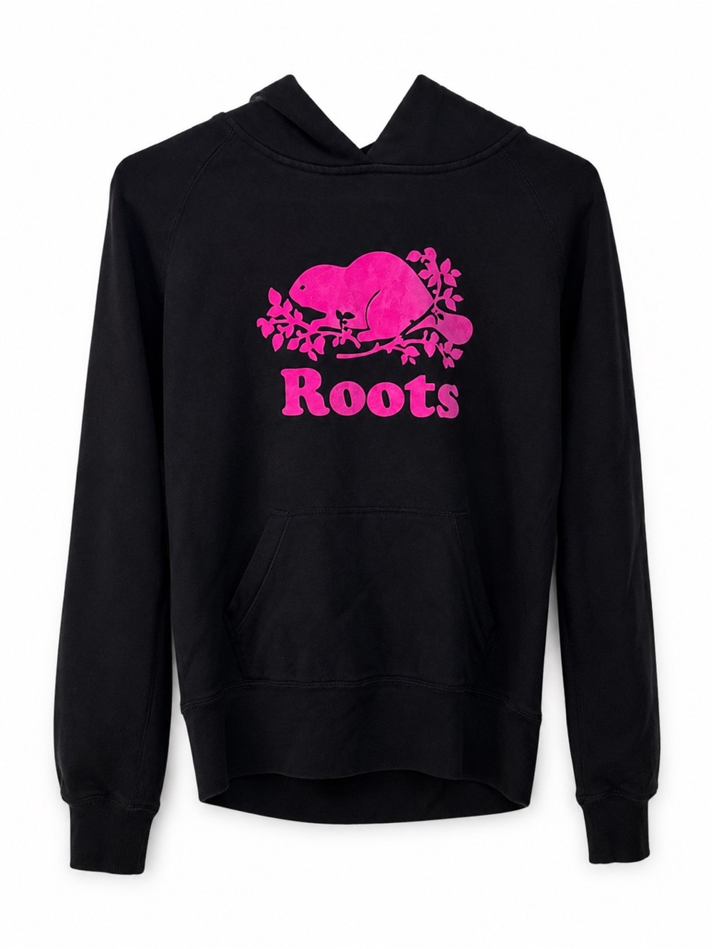 Roots Black Hoodie – Pink Logo | Women’s Small